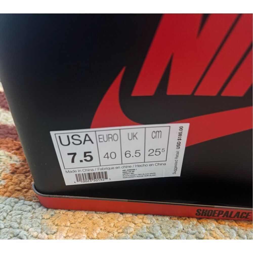 Nike Air Jordan 1 Size 7.5 Men Retro High OG SP Gina Special Lunchbox CD7071-001 - Picture 7 of 7